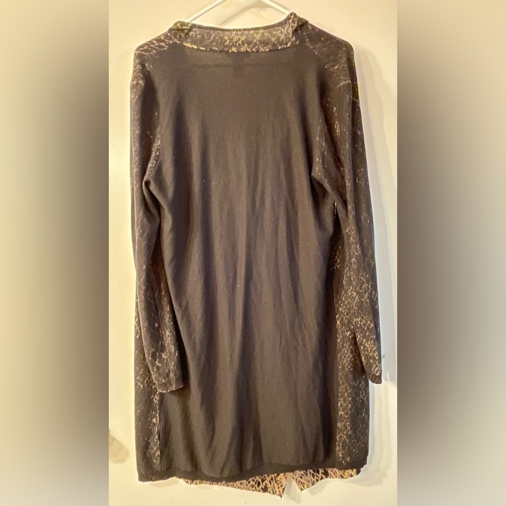 White + Warren cashmere and silk, button down sweater or tunic. Oversized - Picture 2 of 5